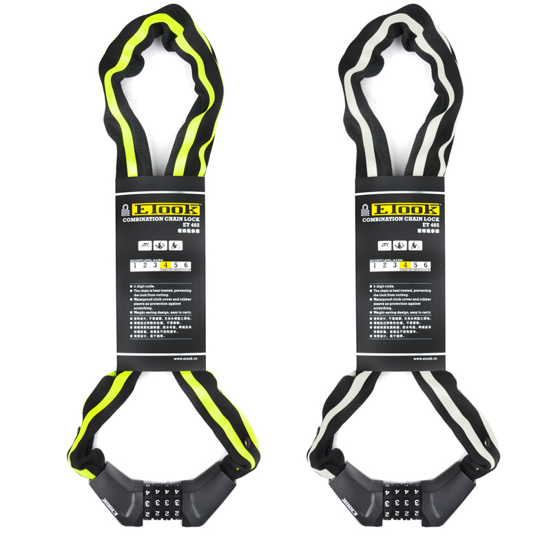 ETOOK ET465-REFL Bicycle Chain Lock Anti-theft Code Lock Electric Bike Lock